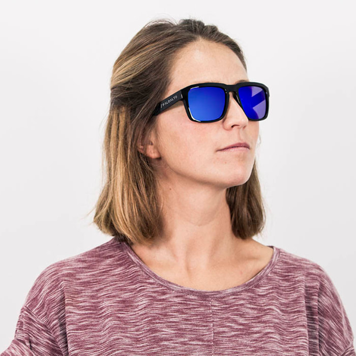 Gafas de sol PALO ALTO VERONA - Lente revo negro brillante y azul