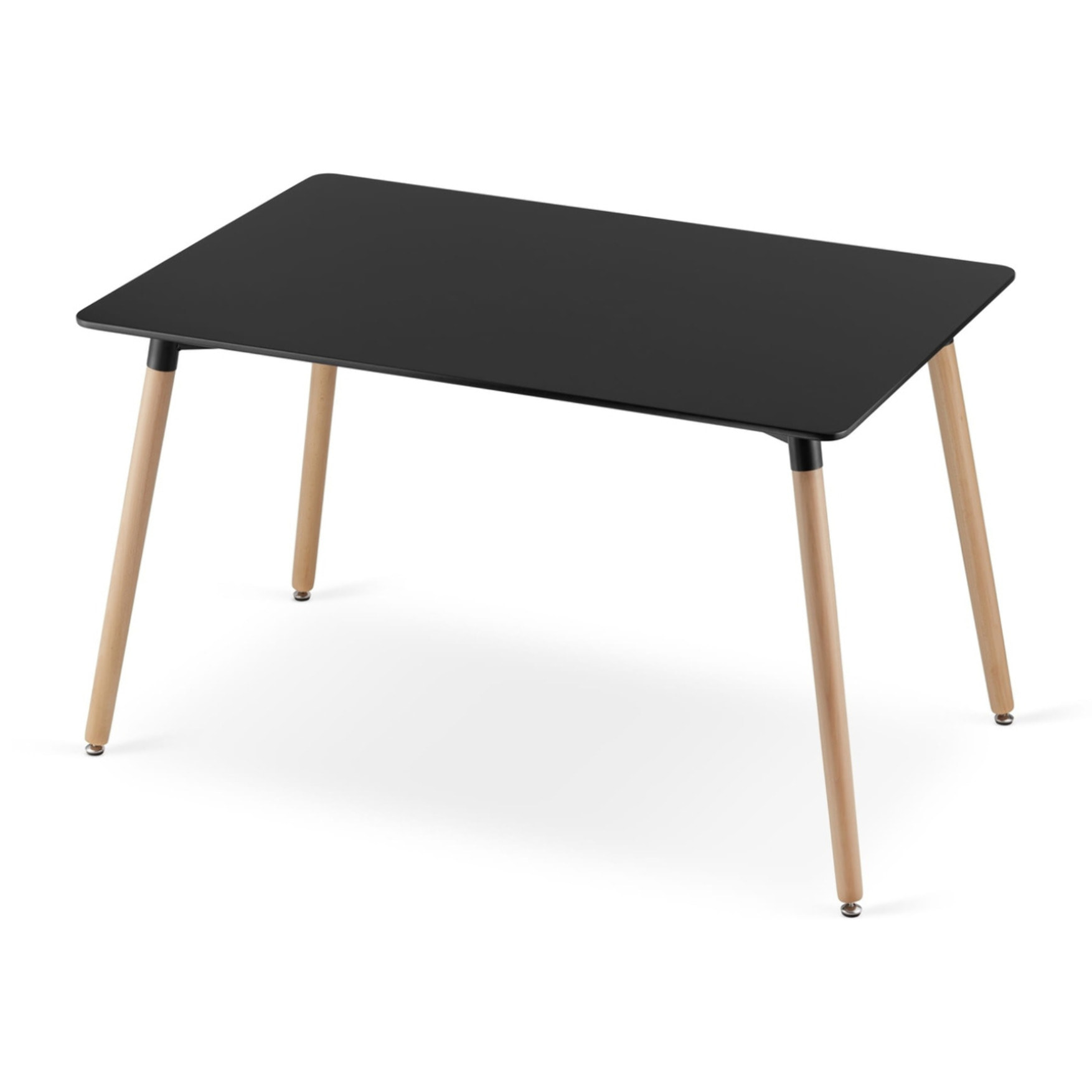 Tavolo da pranzo Adria in MDF nero e legno di faggio
