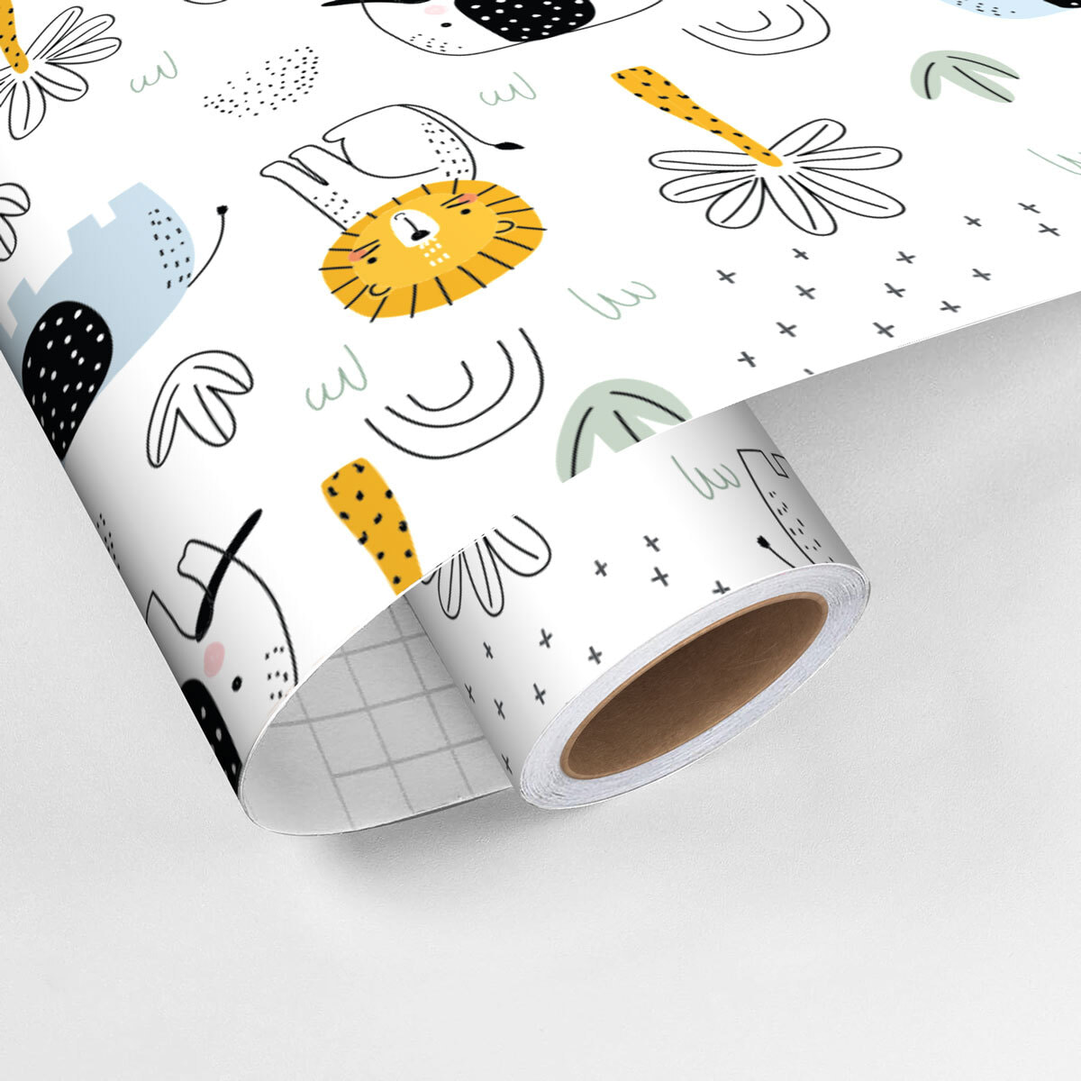 Rouleau revêtement adhésif vinyle au mètre - Sticker lavable Cuisine Meuble Armoire Porte - ANIMAUX AFRICAINS