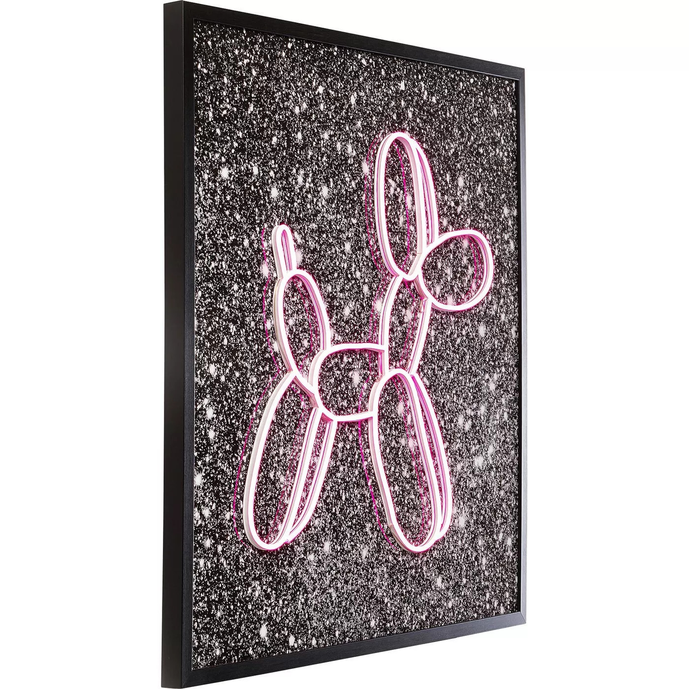 Tableau chien ballons LED 3D 80x80cm Kare Design