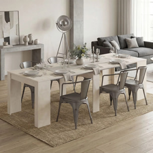 Mesa consola extensible con efecto en microcemento beige 50-235x90 cm Denis Microcemento Beige