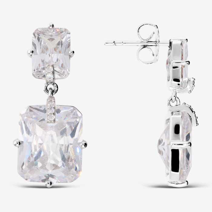 Orecchini Pendenti con Cubic Zirconia Bianche