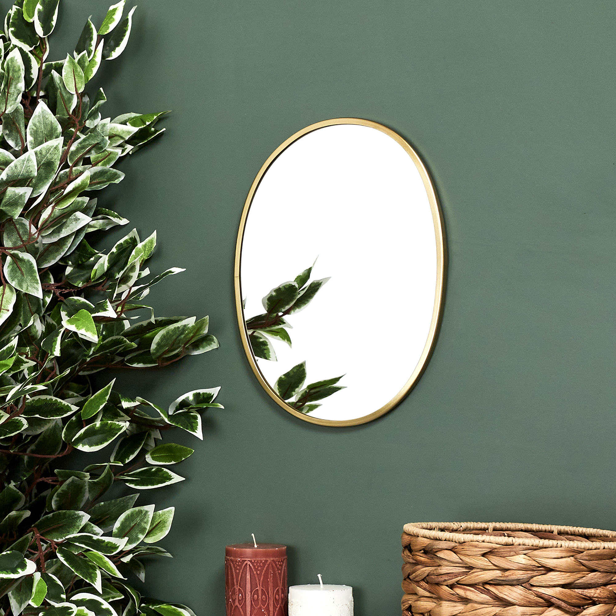 Miroir Deco Contour Deco Dore Ovale