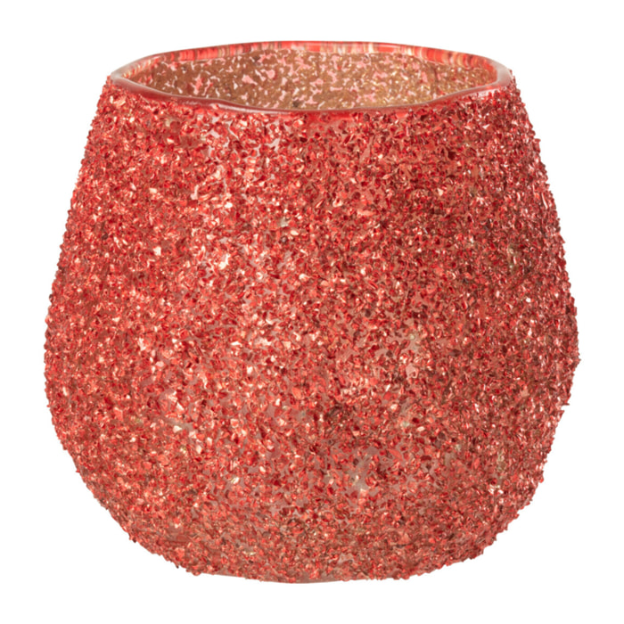 J-Line bougeoir - verre - rouge  - small