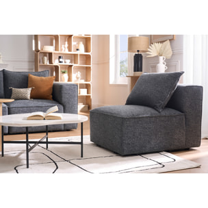 Module droit pour canapé en tissu chiné gris foncé KERRY