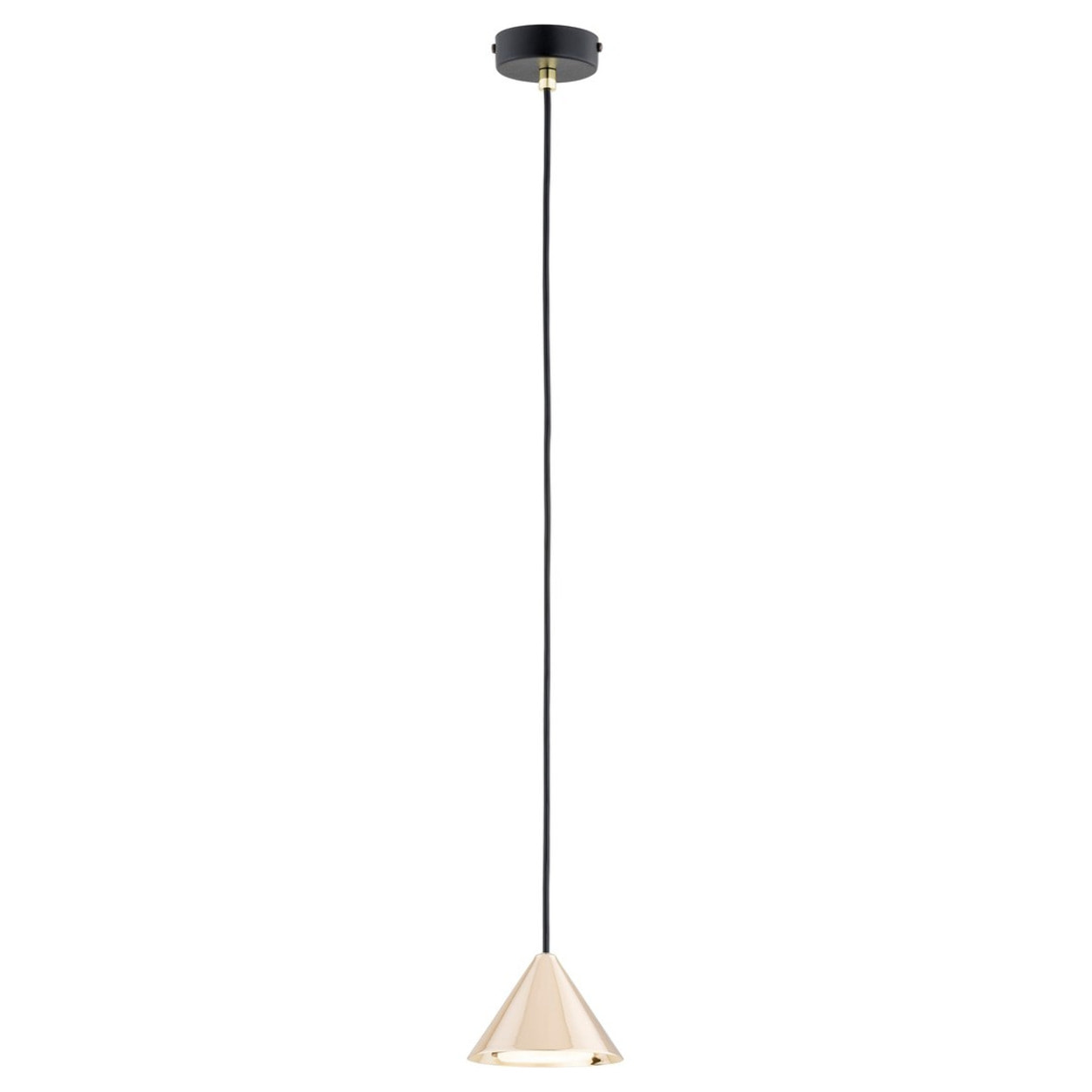Lampada a sospensione ELIT in acciaio nero opaco e oro