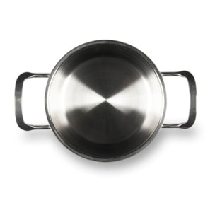 Casserole 14 cm à deux poignées avec couvercle Excelsa – Jazz Cook, Acier Argenté