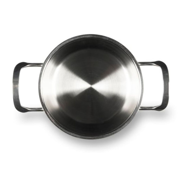 Casserole 14 cm à deux poignées avec couvercle Excelsa – Jazz Cook, Acier Argenté