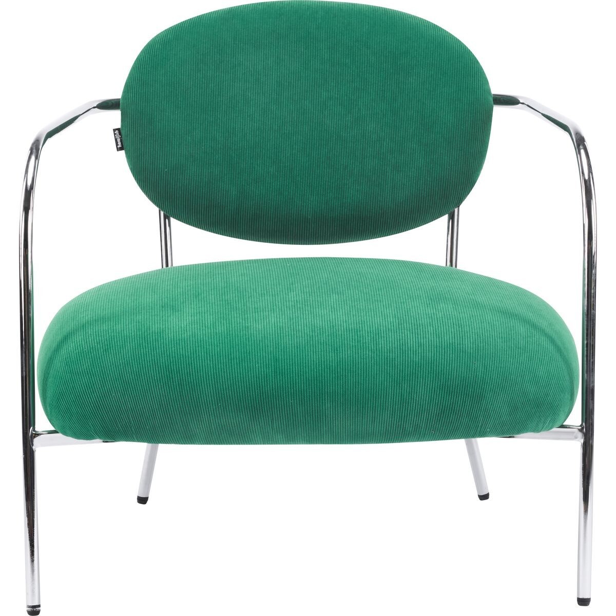 Fauteuil en velours côtelé et piètement chromé - LEON