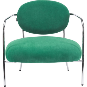 Fauteuil en velours côtelé et piètement chromé - LEON