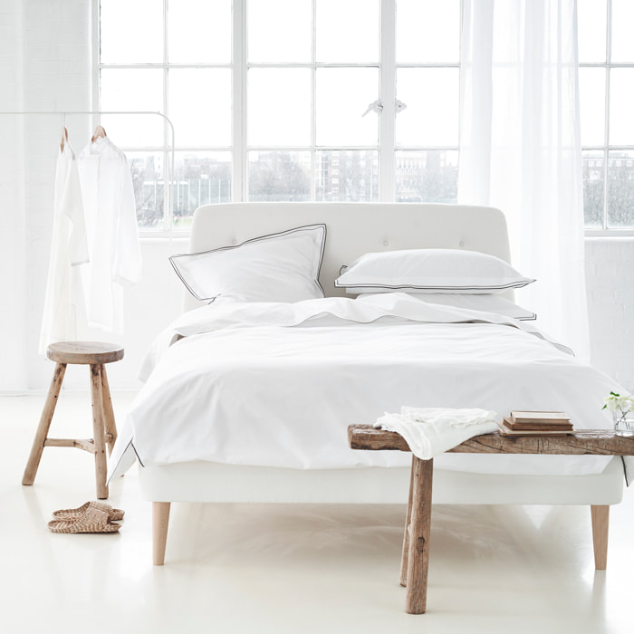 Housse de couette unie en percale de coton, ASTOR, Naturel