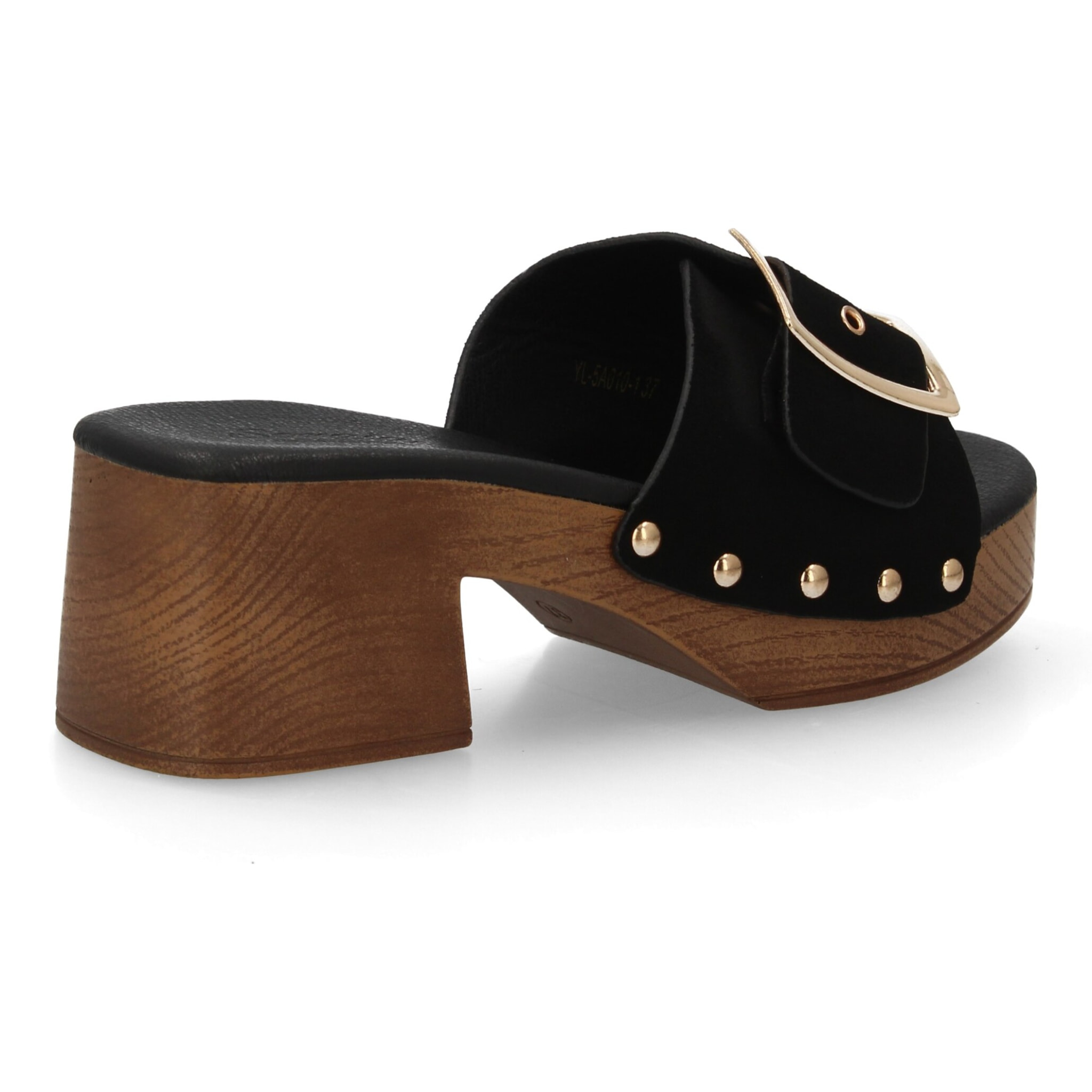 Sandalia tacon tipo zueco mujer