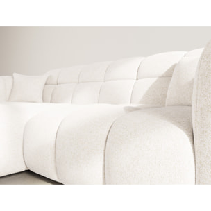 Mini Ray - Canapé d'angle gauche 4 places en tissu texturé - Beige