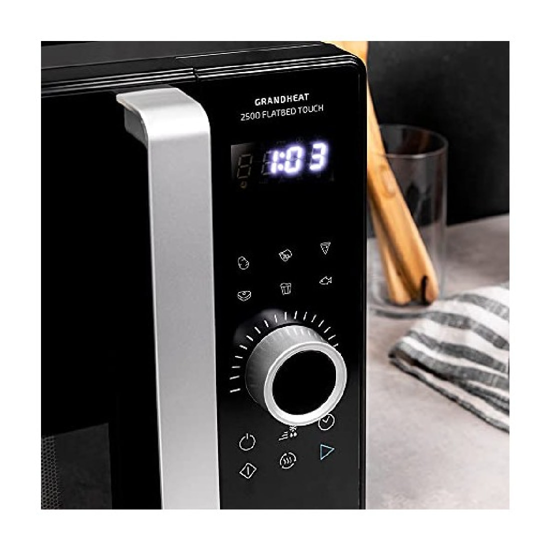 Cecotec Micro-ondes sans plateau GrandHeat 2500 Flatbed Touch Black