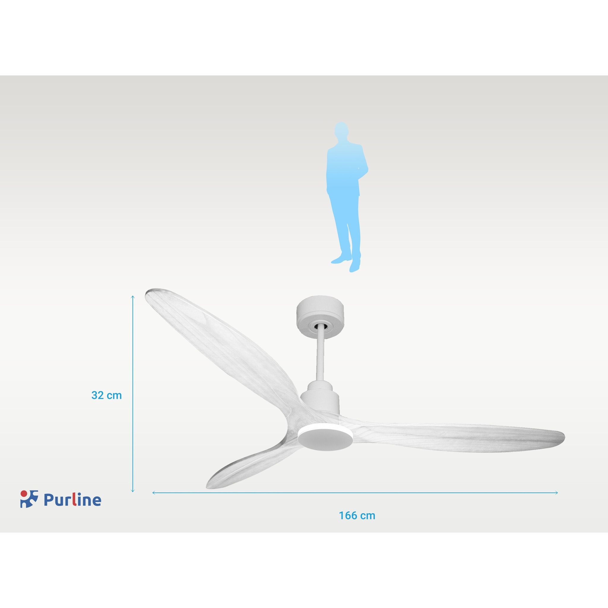 Ventilateur de plafond Wifi Moteur à courant continu Télécommande Hypersilence Mémoire