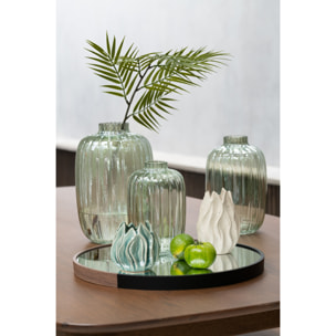J-Line vase Stripes - verre - vert - large - 29.5 cm de hauteur