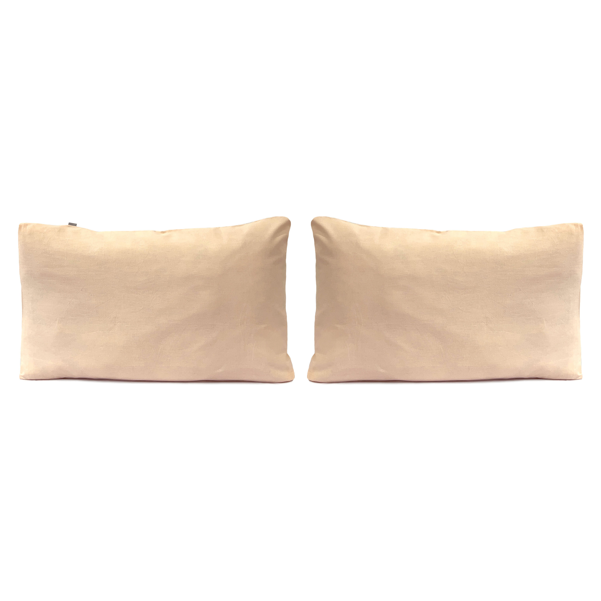 2 taies d'oreiller en lin/coton organic UNI - aube