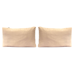 2 taies d'oreiller en lin/coton organic UNI - aube