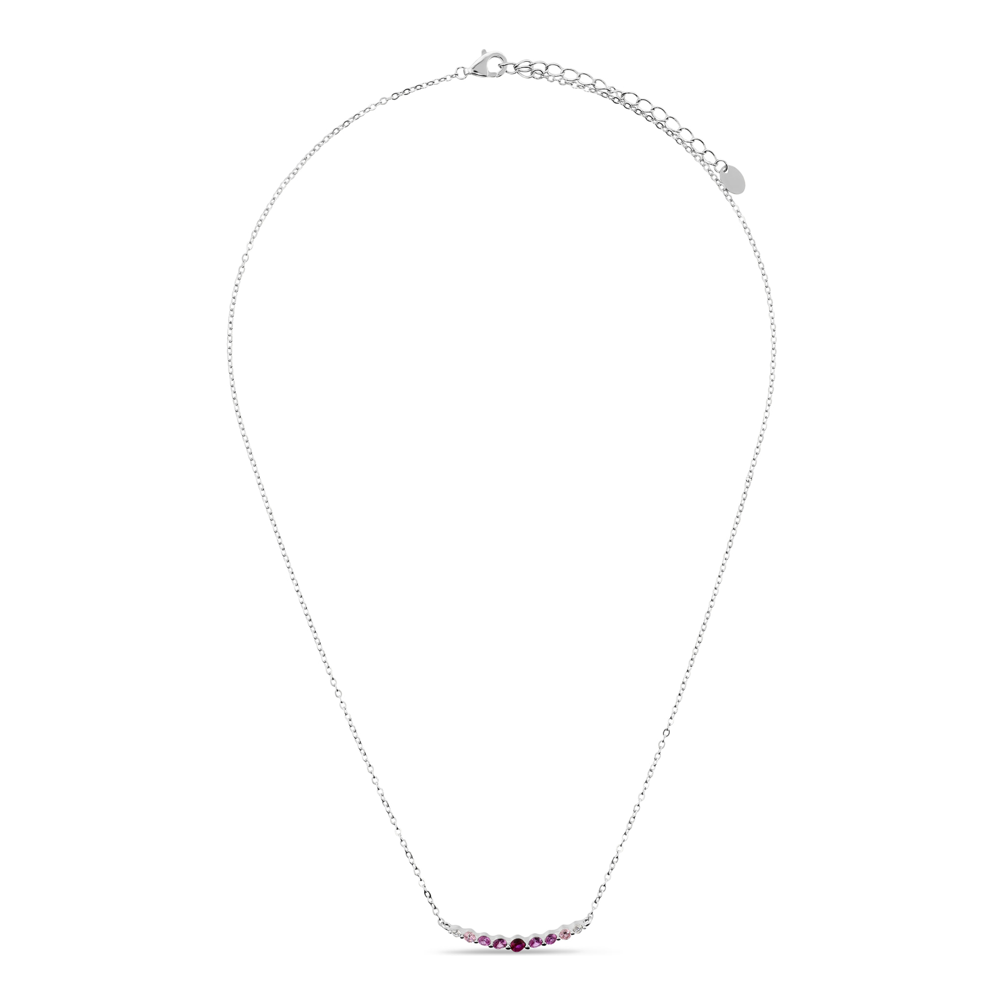Collana Girocollo in Argento 925 con Cubic Zirconia Rosa