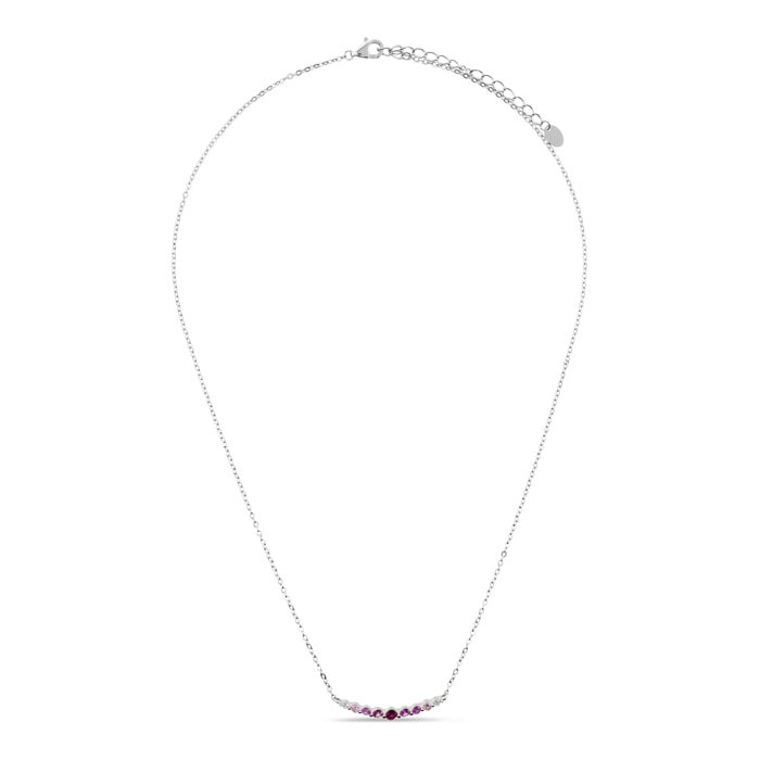 Collana Girocollo in Argento 925 con Cubic Zirconia Rosa