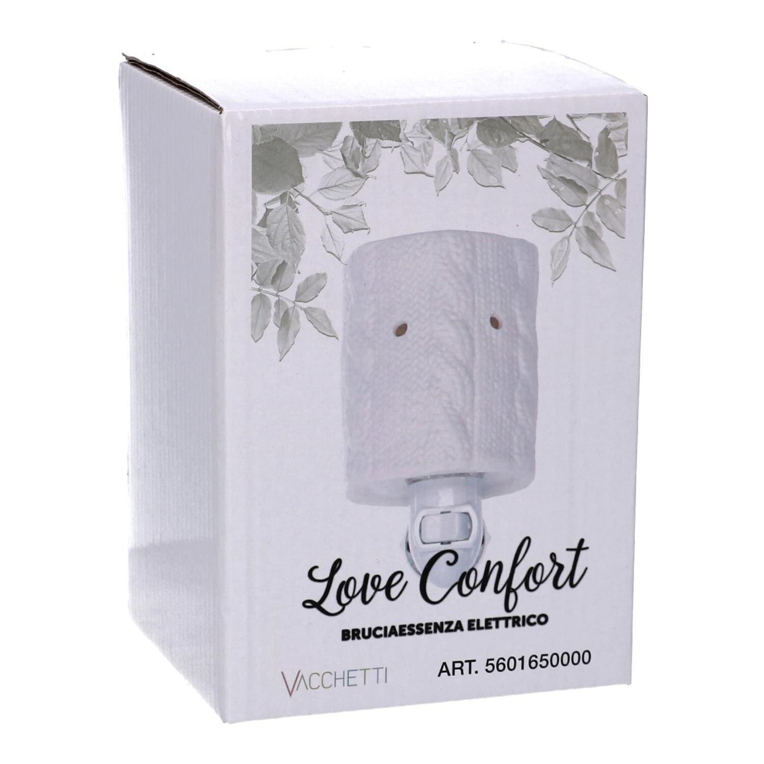 Bruciaessenze plug in ceramica trecce bianco cm10,4x7,9h12,7