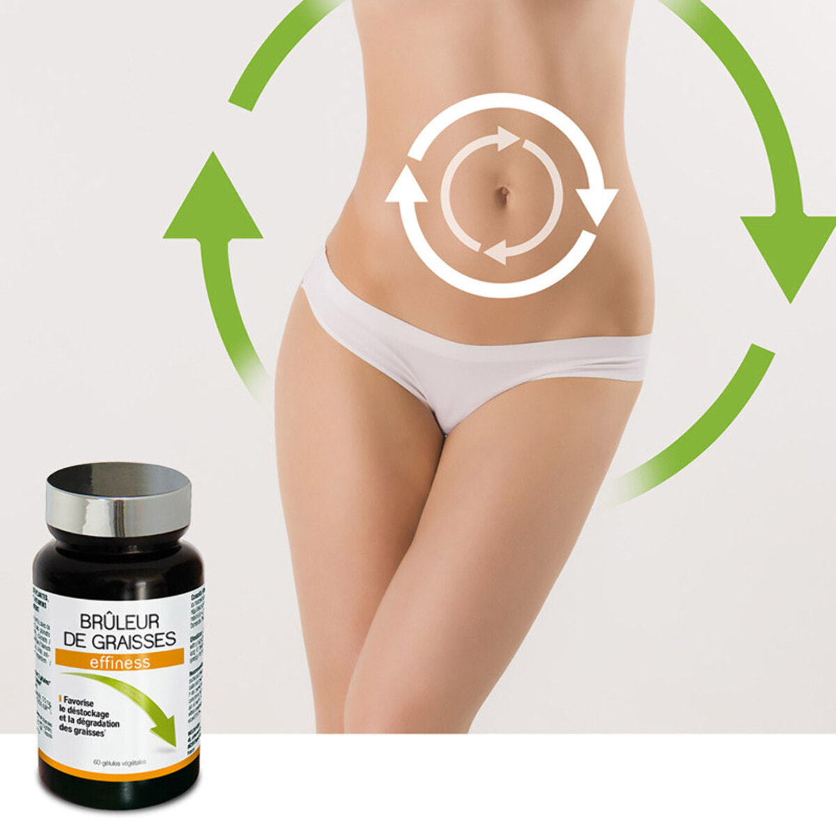 NUTRI EXPERT - Effiness Brûleur de Graisses - Déstocke Et Dégrade Les Graisses - Aide Minceur Et Perte De Poids - Formule Renforcée - Guarana Maté Thé Vert Chrome Choline - Lot de 2 produits