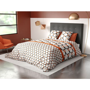 Parure Housse De Couette 3pcs avec Taies oreiller 100%microfibre 60gsm Arrow