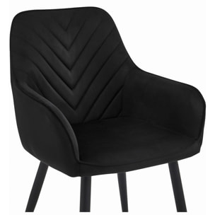 Set di 2 sedie con braccioli Nana in velluto nero