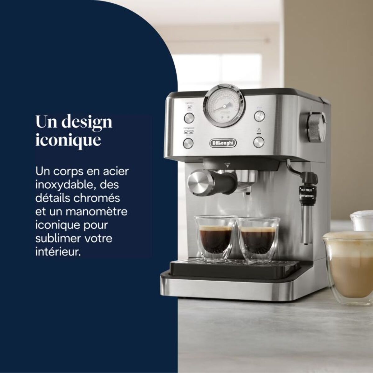 Machine à expresso DELONGHI Linea Classic EM450.M Argent