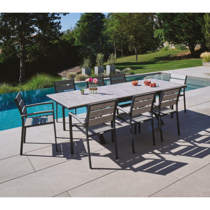 Ensemble table et chaises de jardin  - Gris Perle - CAVALAIRE