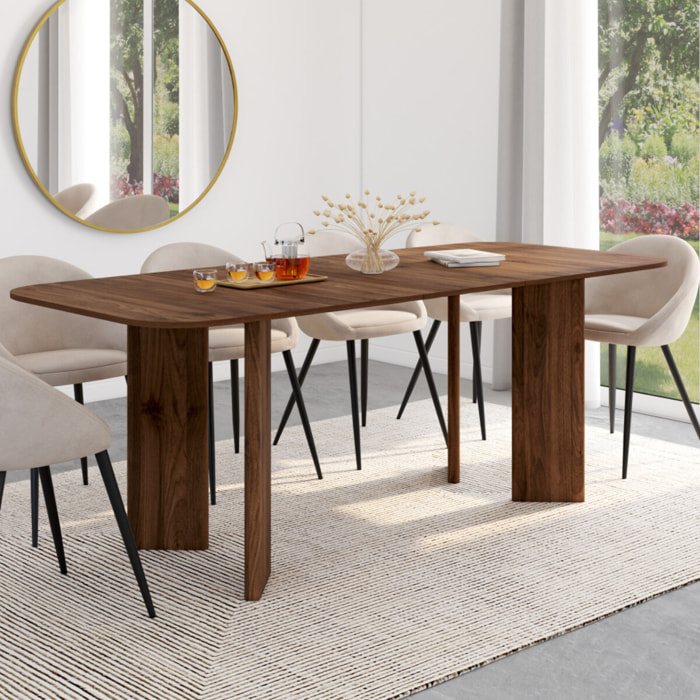 Table à manger extensible Cassia 160-200cm effet noyer