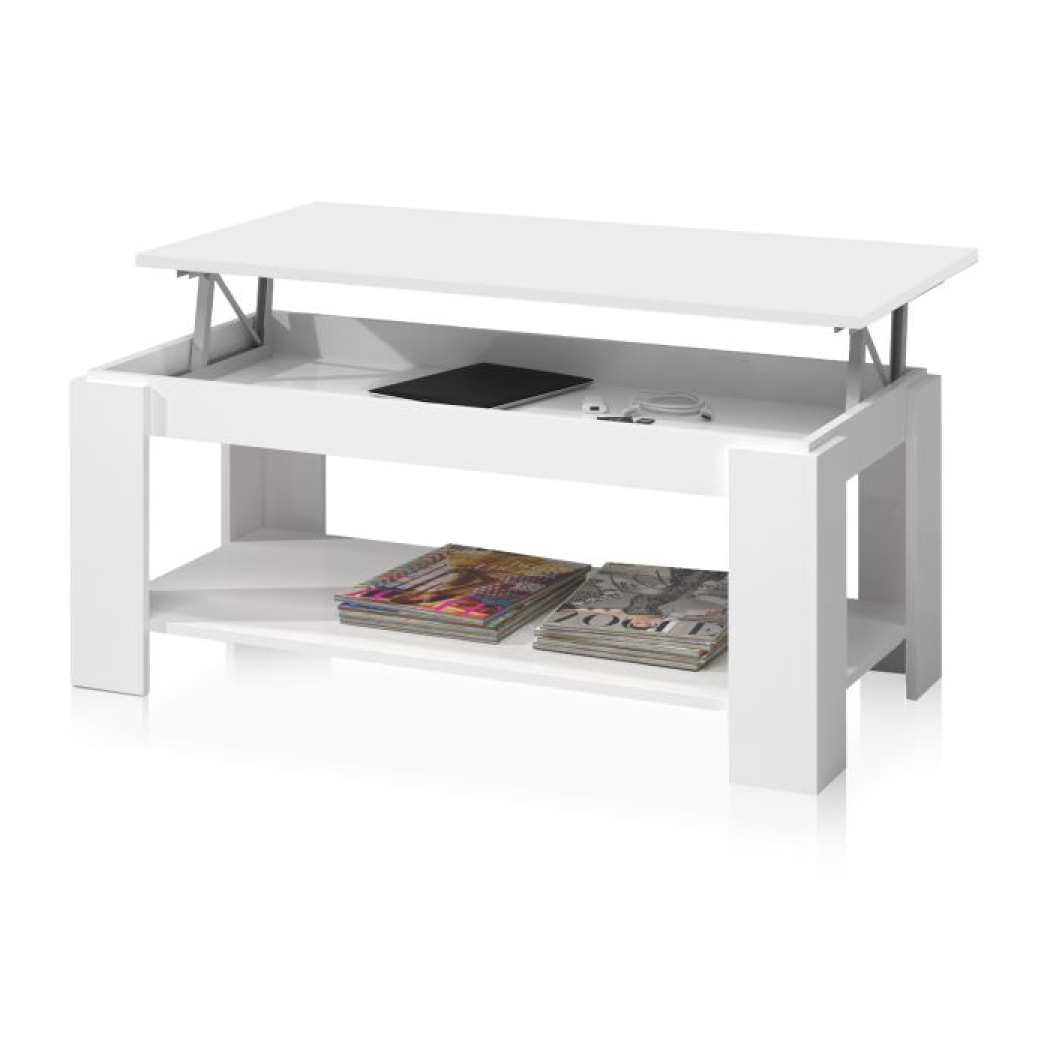 Mesa de centro elevable Ambit Blanco Artik (Blanco Mate)