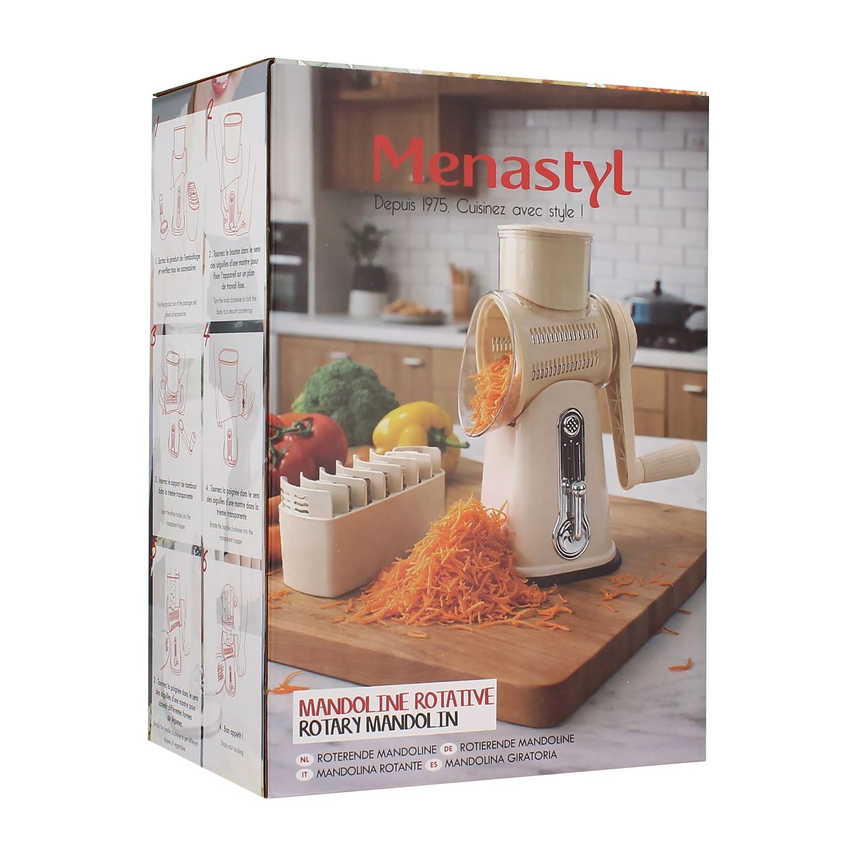 Mandoline rotative en polypropylène et acier inoxydable