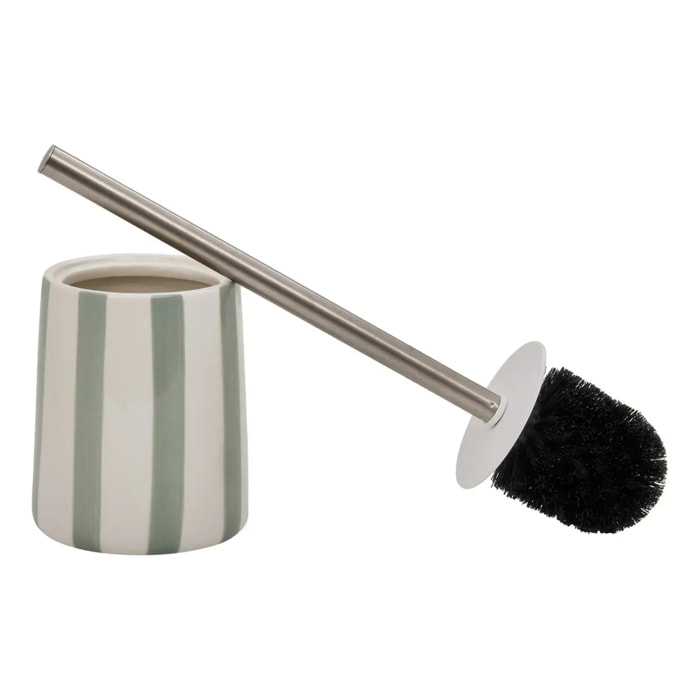 Brosse wc Strio rayures vert céladon