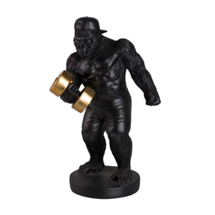 Figura Kingkong Pesas Resina Negra 18x15x30 Cm