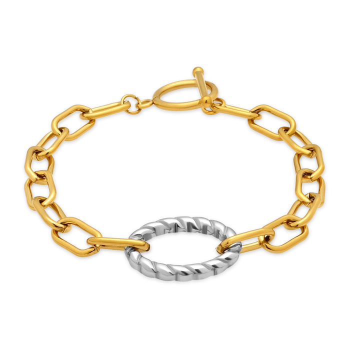 Pulsera Hiami acabado oro 18k y plata