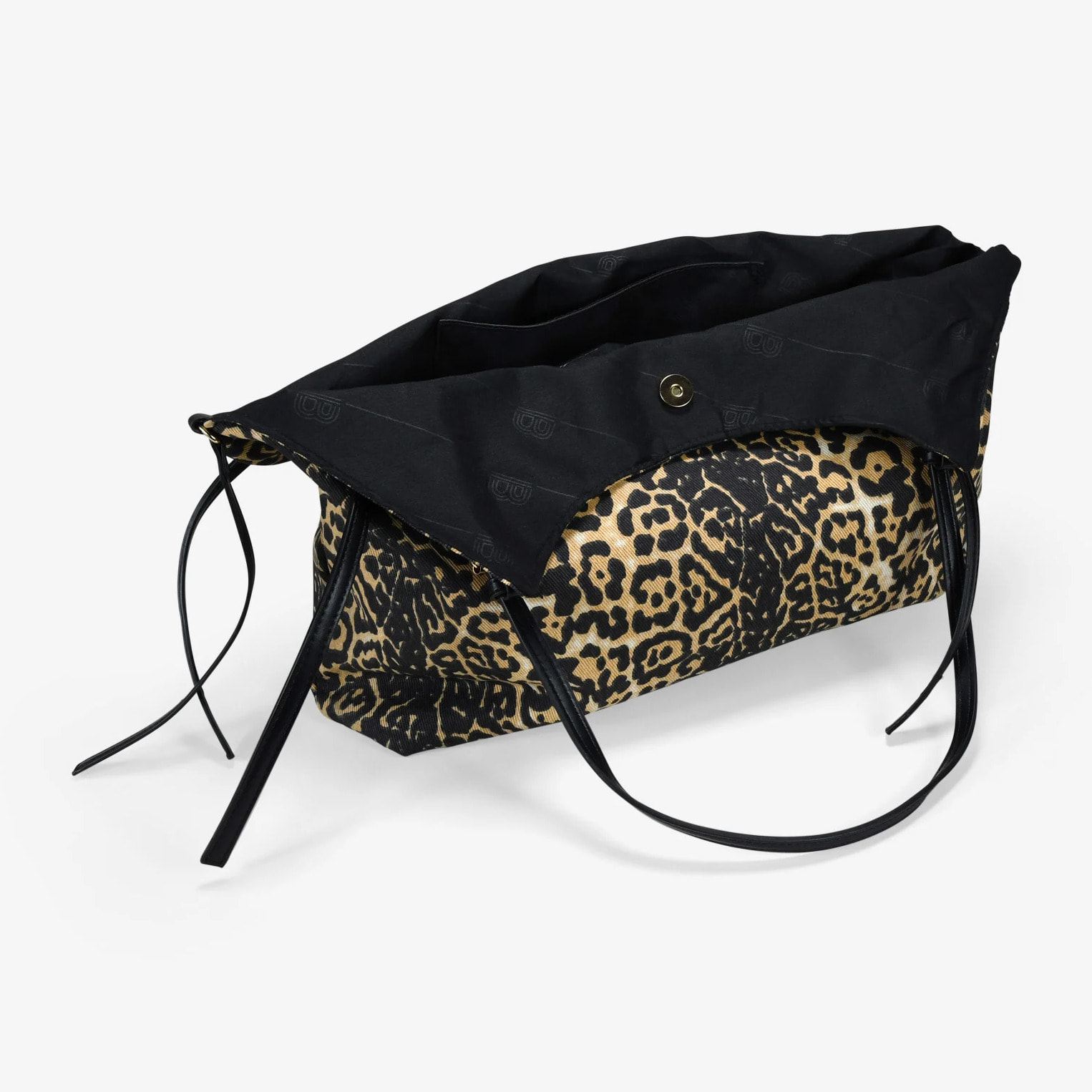 Bolso de hombro leopardo con hebillas metálicas