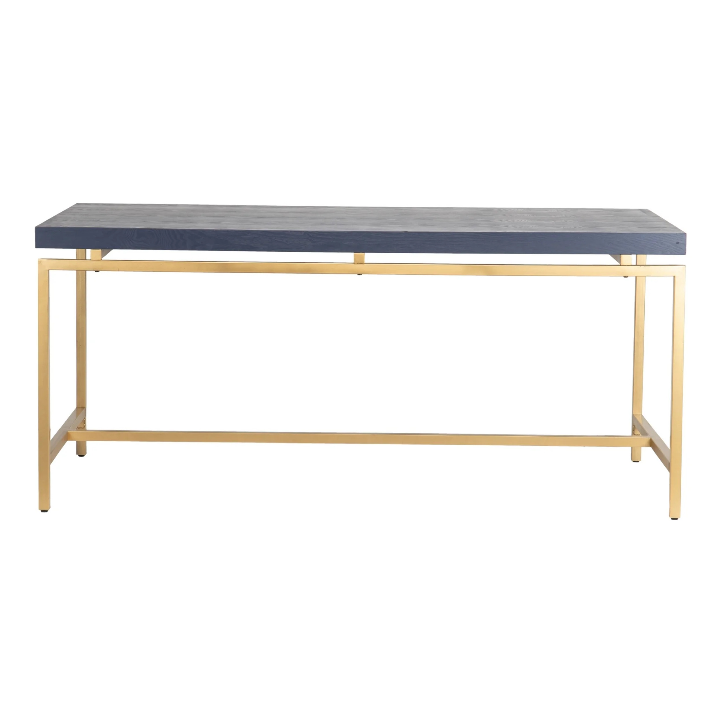 Mesa Comedor Madera-metal Azul-dorado 180x90x80 Cm