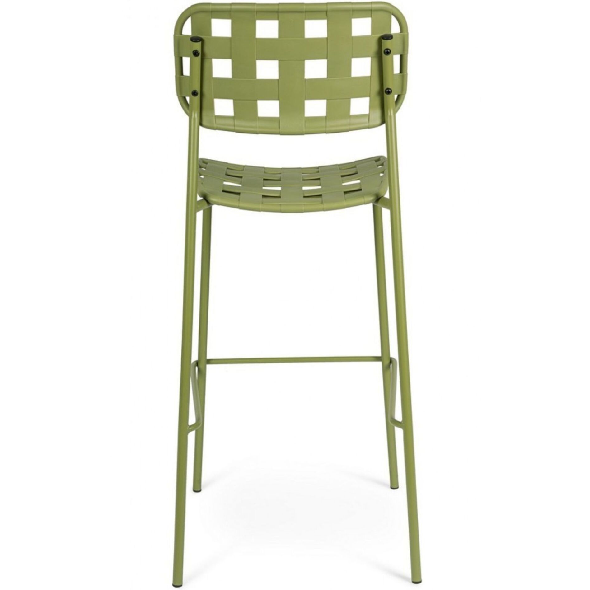 Set di 4 sgabelli CLOVER in polipropilene verde e struttura acciaio, impilabili