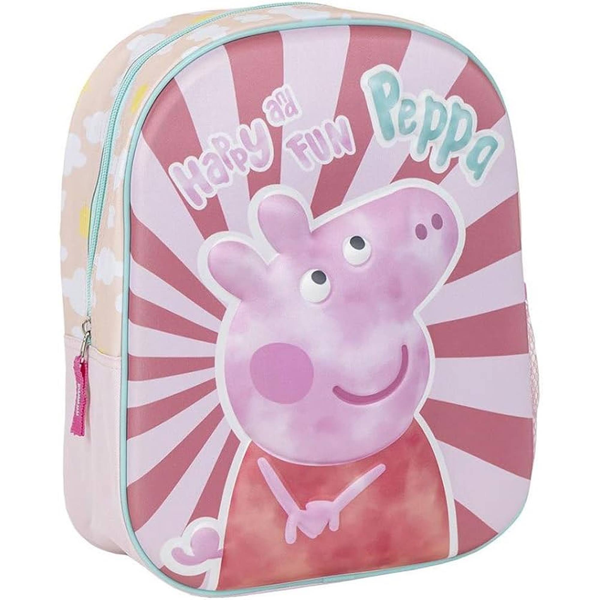 Mochila 3d infantil de peppa pig unisex niños, rosa, pequeña