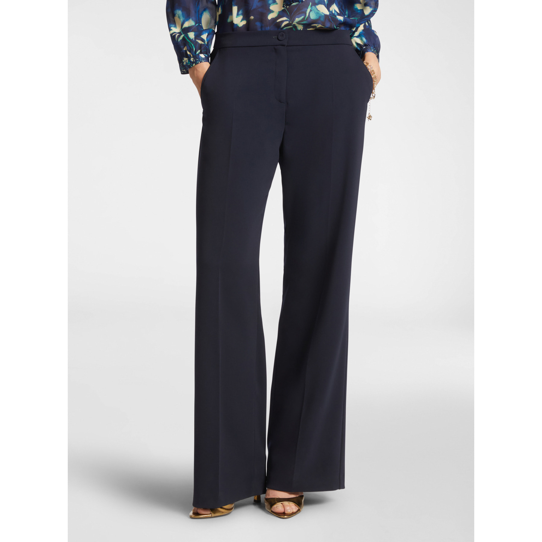 Elena Mirò - Pantaloni maschili in cady stretch - Blu