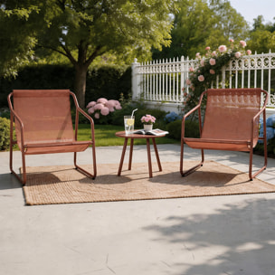 Ensemble de jardin 2 fauteuils terracotta avec table basse ANTHI