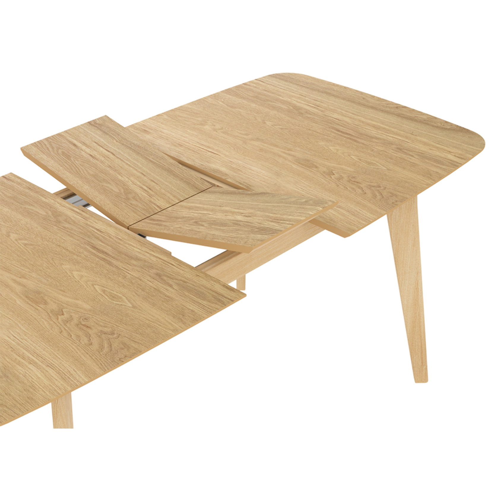 Table rectangulaire Oman 4/6 personnes extensible en bois clair 150/180 cm