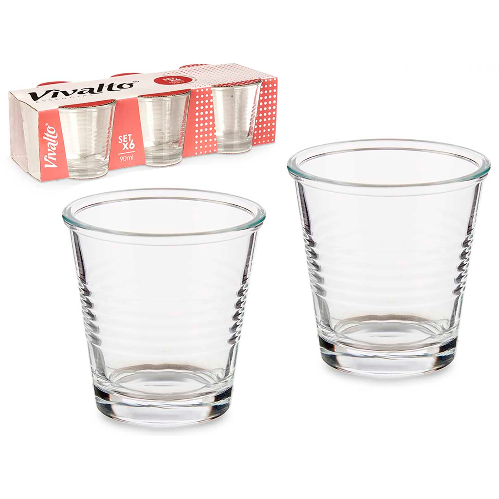 SET 6 VASOS cristal CAFE 90ML