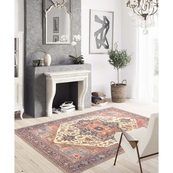 Tappeto Salotto Soggiorno Motivo Persiano Color Crema