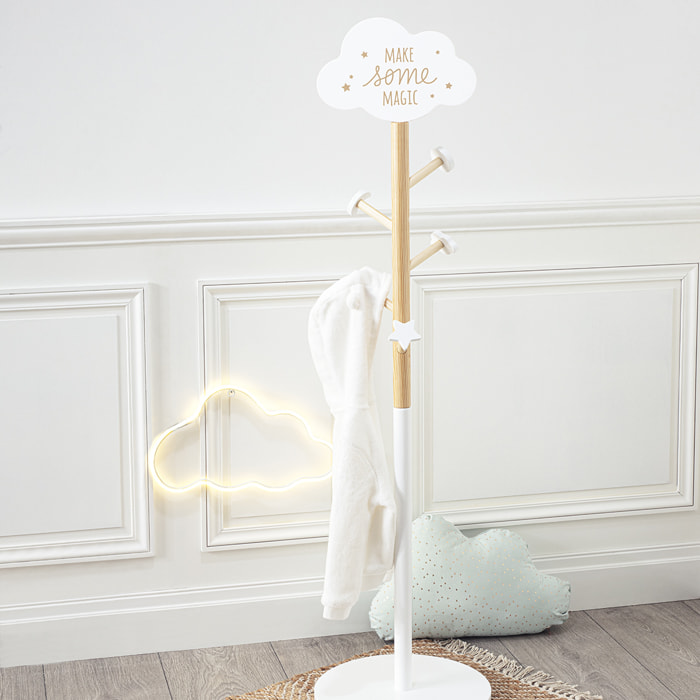 Porte-manteau enfant nuage blanc H135cm