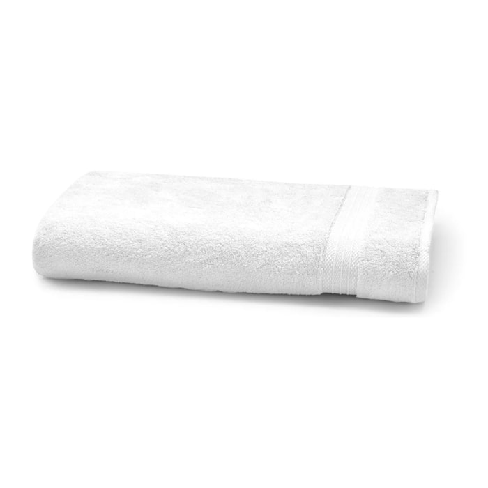 Serviette eponge pur coton 550 g/m² uni blanc Elea blanc