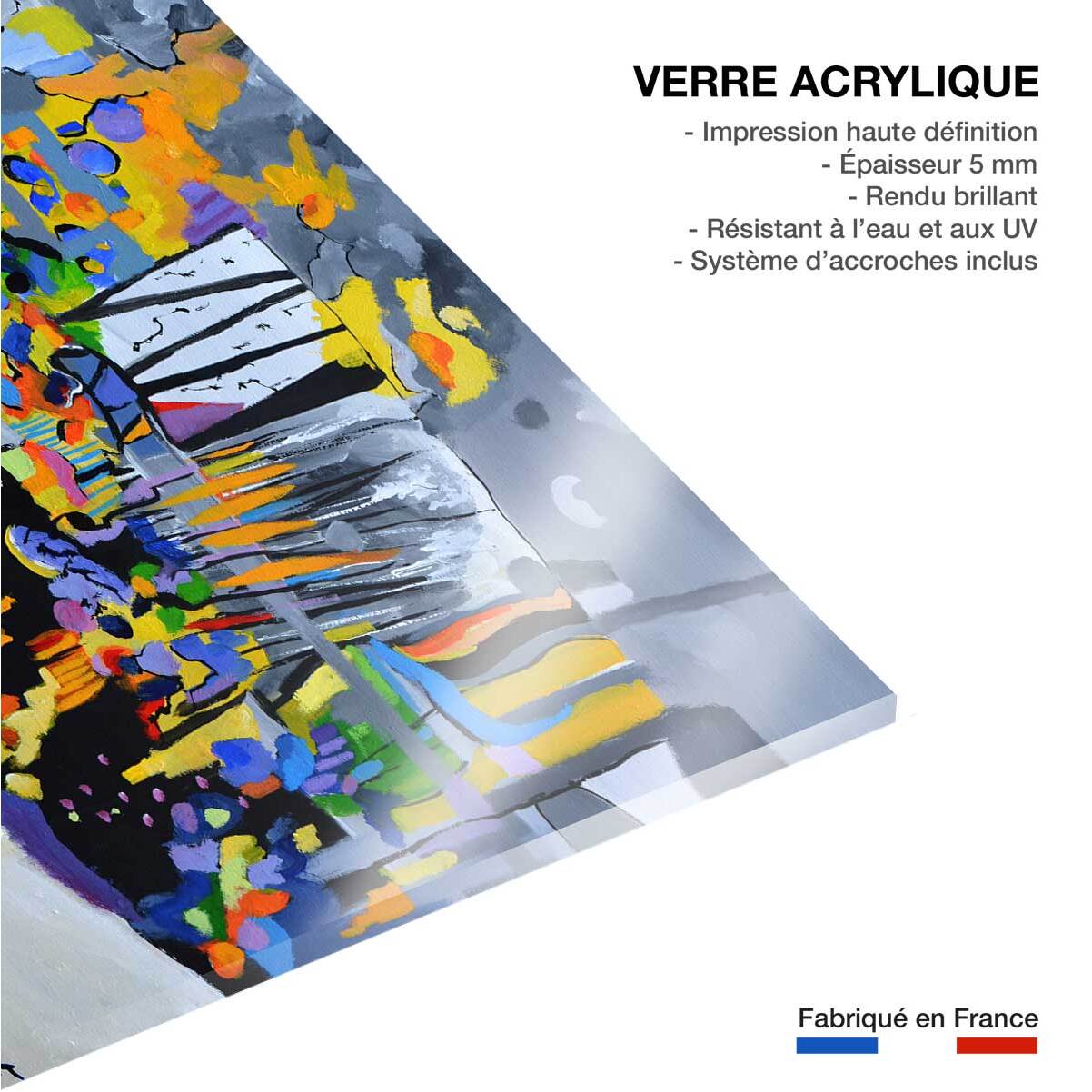 Tableau abstrait champs de bleuet Tableau plexiglas