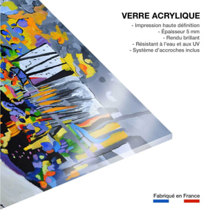 Tableau abstrait champs de bleuet Tableau plexiglas