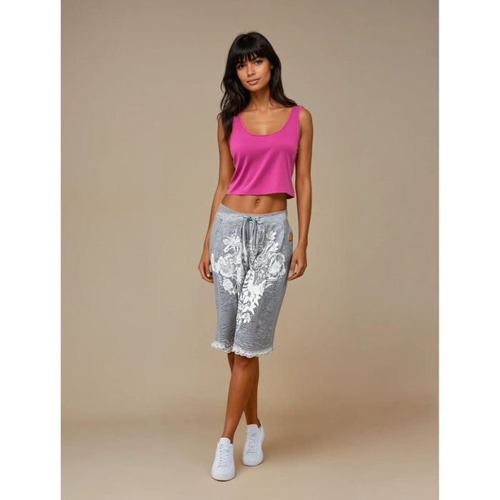 Falda Imperatoria Falda Corta Estampado Gris Casual para mujer